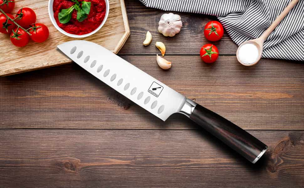santoku knife for cutting vegetables