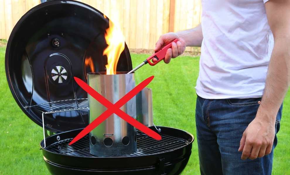 how to light a charcoal grill without lighter fluid or chimney