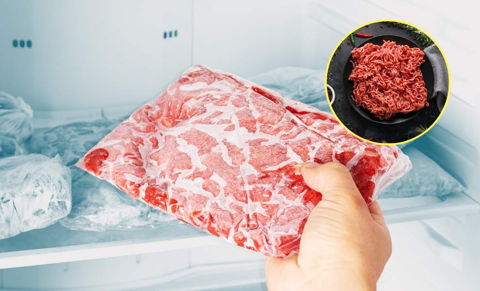 how to cut frozen ground beef